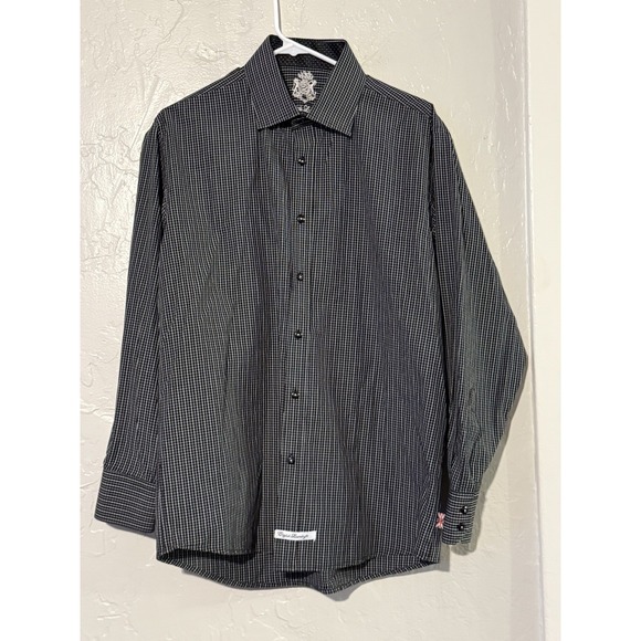 English Laundry Men's Long Sleeve Button Up Logo Flip Cuff Shirt Size 16 1/2 - Picture 1 of 8